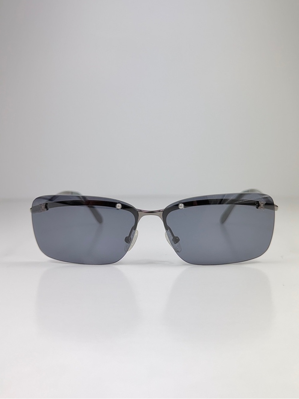 Deadstock Celine Rimless Sunglasses Shield SC 1007 568 Full Set Y2K Gunmetal